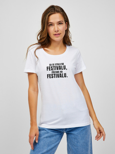 ZOOT.Original Tricou ZOOT.Original de femei alb Ce se întâmplă la festival rămâne la festival