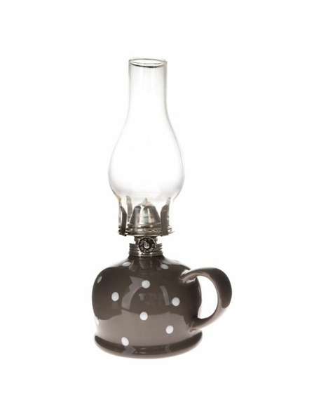 Casa de Engel Lampă cu kerosen din ceramică - gri cu puncte albe, 0/9