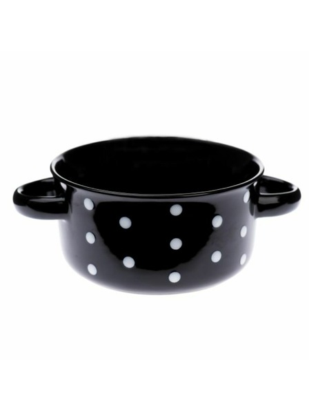 Casa de Engel Bol ceramic, negru cu buline, 560ml, 6/24