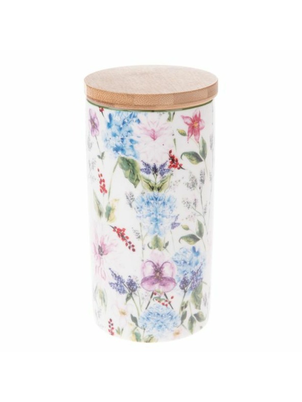 Casa de Engel Borcan din porțelan cu capac din bambus, 500ml, 6/24