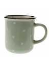 Casa de Engel Cană ceramică - verde deschis cu buline, 350ml, 6/36