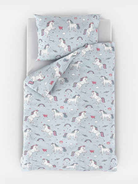 Kvalitex Lenjerie pentru pătuț din bumbac Unicorn gri