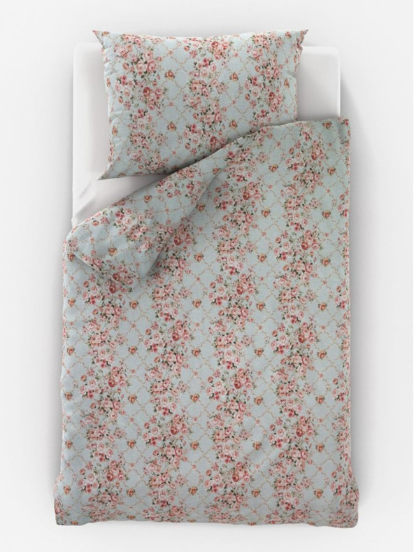 Kvalitex Lenjerie de pat din bumbac extinsă Provence Collection 140x220, 70x90cm Rosalie verde Qualitex