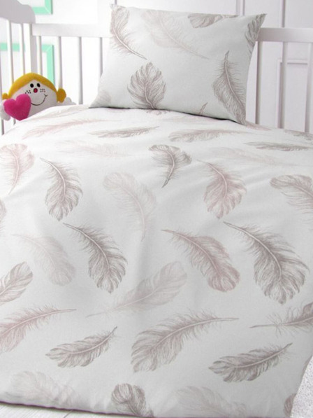 Kvalitex Lenjerie de pat pentru pătuț din bumbac Shelby alb