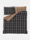 Kvalitex Lenjerie de pat din bumbac francez NORDIC COLLECTION 200x200, 70x90cm CAROURI maro închis