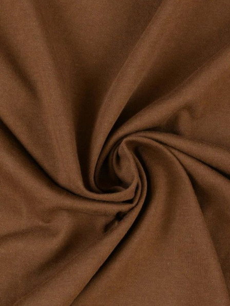 Kvalitex Cearșaf Jersey pentru pat dublu 220x200cm maro închis