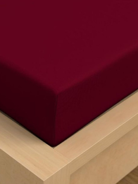 Kvalitex Cearșaf Jersey cu lycra 220x200cm vișiniu Kvalitex