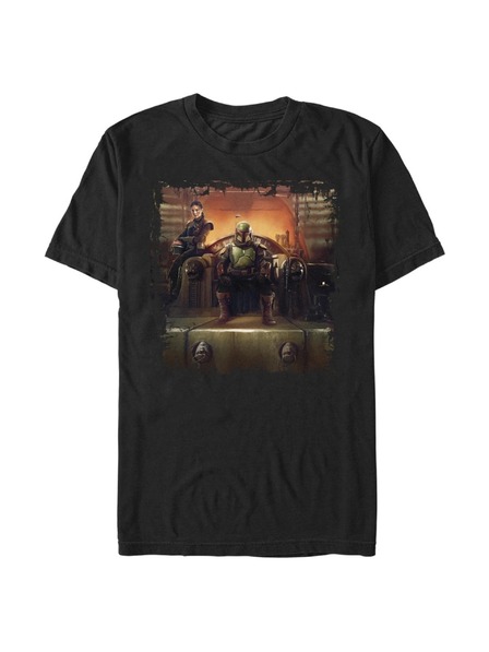 ZOOT.Fan Tricou negru pentru bărbați Star Wars Boba Painterly Throne