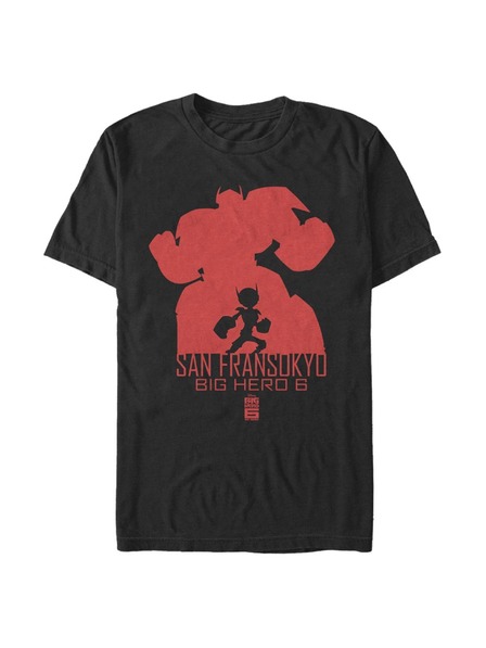 ZOOT.Fan Tricou negru pentru bărbați Disney Silhouette Baymax