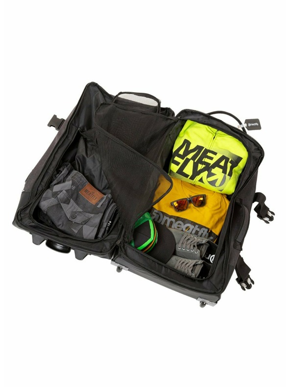 Meatfly Valiză Meatfly Contin Heather Charcoal/Black | Negru | Volum 100 L