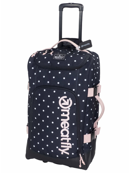 Meatfly Valiză Meatfly Contin White Dot / Powder Pink | Negru | Volum 100 L