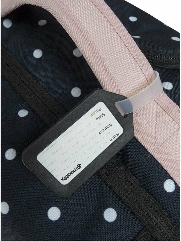 Meatfly Valiză Meatfly Contin White Dot / Powder Pink | Negru | Volum 100 L