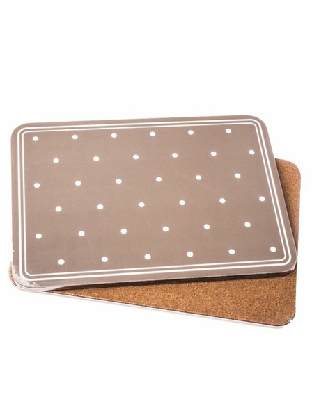 Casa de Engel Suporturi de pahar din plută - gri închis cu buline - set 2 buc., 0/18