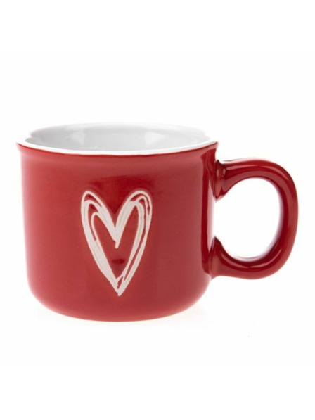 Casa de Engel Cană ceramică cu inimă, roșie, 90ml, 12/96