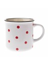 Casa de Engel Cană ceramică, albă cu buline roșii, 470ml, 6/24