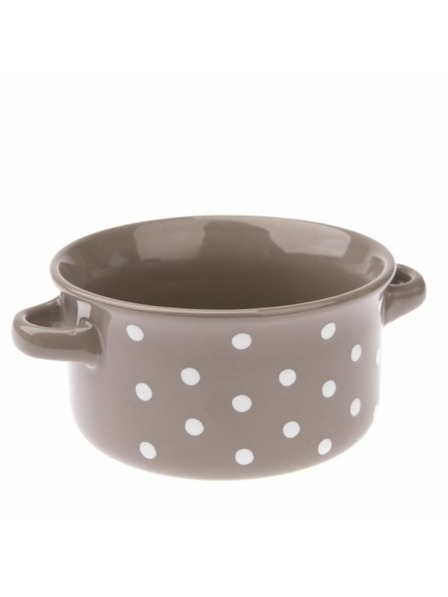 Casa de Engel Bol ceramic - gri închis cu buline, 560ml, 6/24