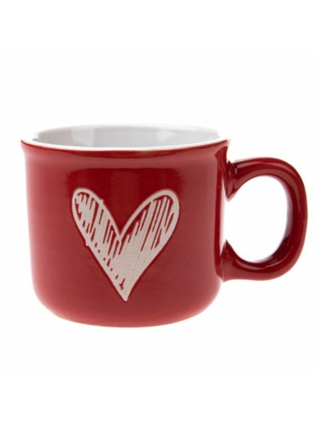 Casa de Engel Cană ceramică cu inimă, roșie, 90ml, 12/96