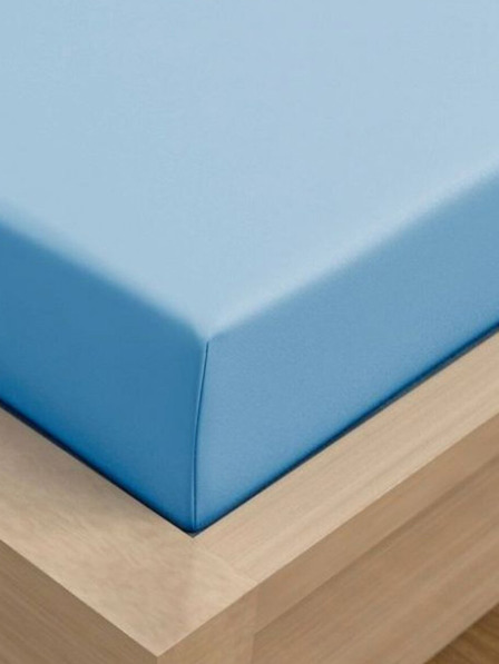 Kvalitex Cearșaf Jersey cu lycra 140x200cm albastru deschis