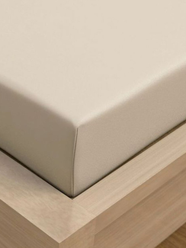 Kvalitex Cearșaf Jersey cu lycra 120x200cm bej deschis