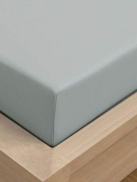 Kvalitex Cearșaf simplu Jersey cu lycra 90x200cm gri deschis Kvalitex