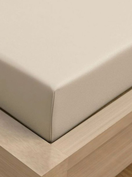 Kvalitex Cearșaf simplu Jersey cu lycra 180x200cm bej deschis Kvalitex