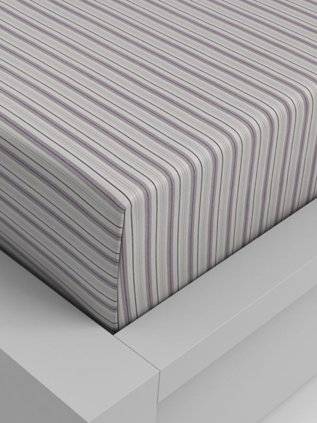 Kvalitex Cearșaf întins din bumbac 140x200cm dungi violet Kvalitex