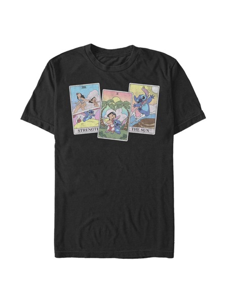 ZOOT.Fan Tricou negru pentru bărbați Disney LILO STITCH TAROT