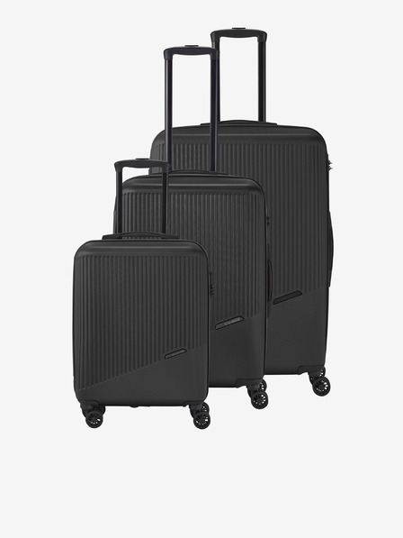 Travelite Set de 3 valize de călătorie în culoare neagră Travelite Bali S,M,L Negru