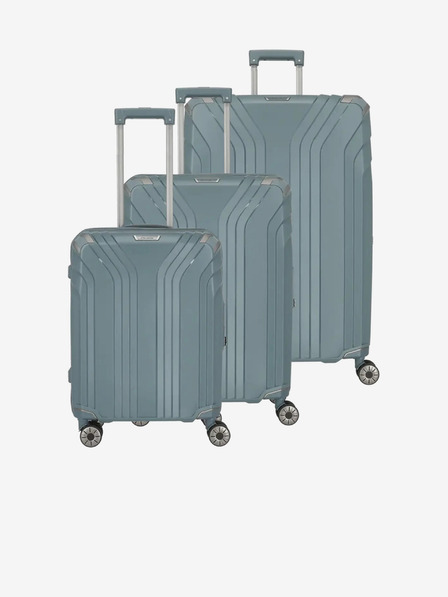 Travelite Set de trei valize de voiaj Travelite Elvaa 4w S,M,L în albastru gri