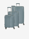 Travelite Set de trei valize de voiaj Travelite Elvaa 4w S,M,L în albastru gri