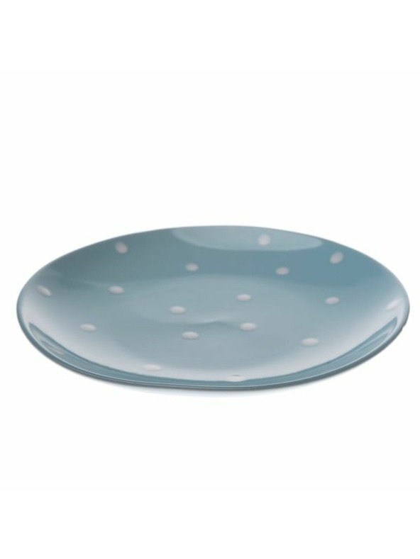 Casa de Engel Farfurie ceramică - albastru deschis cu buline, 6/24