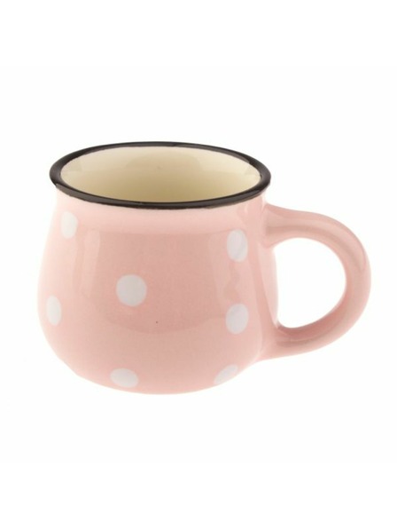 Casa de Engel Cană ceramică - somon cu buline, 75ml, 24/144