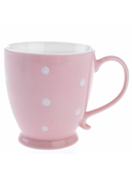 Casa de Engel Cană din porțelan, roz cu buline, 440ml, 6/36