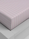 Kvalitex Cearșaf elastic din bumbac 120x200cm dungi roz Kvalitex