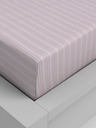 Kvalitex Cearșaf elastic din bumbac 220x200cm dungi roz Kvalitex