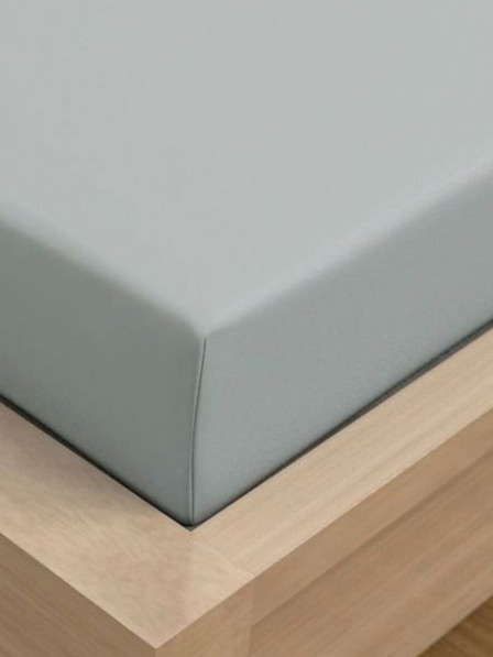 Kvalitex Cearșaf Jersey cu lycra 120x200cm gri deschis Kvalitex