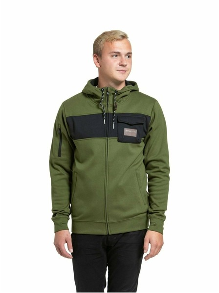 Meatfly Meatfly hanorac tehnic pentru bărbați Josh Olive | Verde | Mărime