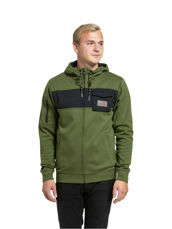 Meatfly Meatfly hanorac tehnic pentru bărbați Josh Olive | Verde | Mărime
