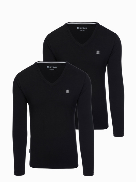 Ombre Clothing Set cu mânecă lungă pentru bărbați V-NECK - Mix 2-pack V3 Z87 Ombre Clothing