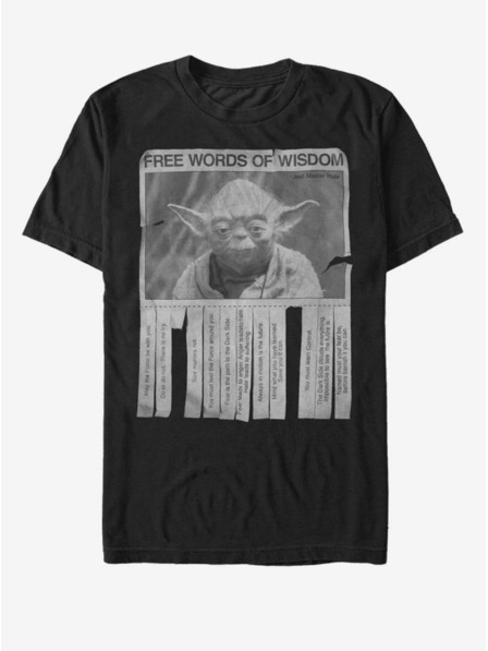 ZOOT.Fan Tricou negru Star Wars Words of Wisdom pentru bărbați