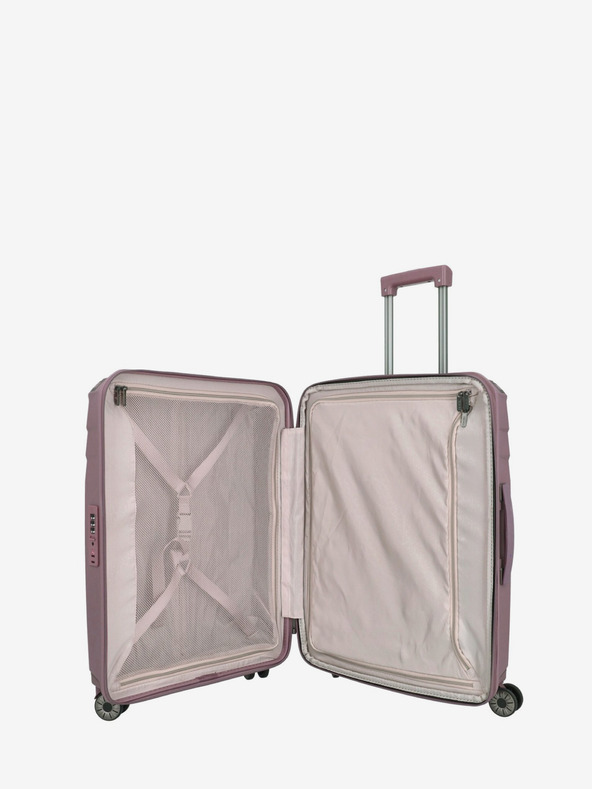 Travelite Set de trei valize de călătorie de damă roz Travelite Elvaa 4w S,M,L Rosé