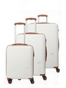Travelite Travelite Bali Travel Case Set S,M,L White/Cognac