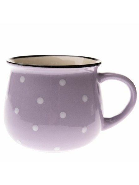 Casa de Engel Cană ceramică - mov cu buline, 770ml, 6/24