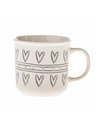 Casa de Engel Cană ceramică cu inimi, albă cu gri, 450ml, 6/36
