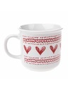 Casa de Engel Cană ceramică cu inimi, albă, 450ml, 6/36