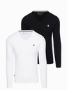 Ombre Clothing Set pentru bărbați cu mânecă lungă V-NECK - mix 2-pack V4 Z87 Ombre Clothing