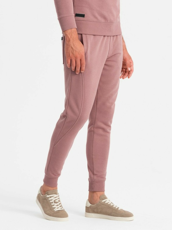 Ombre Clothing Hanorac bărbătesc BASIC din bumbac cu glugă BASIC roz închis Îmbrăcăminte Ombre