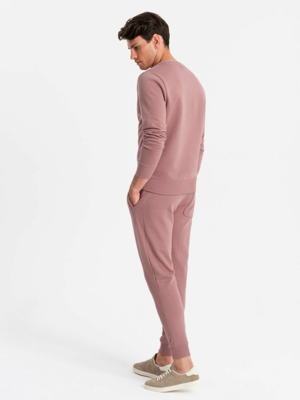 Ombre Clothing Hanorac bărbătesc BASIC din bumbac cu glugă BASIC roz închis Îmbrăcăminte Ombre