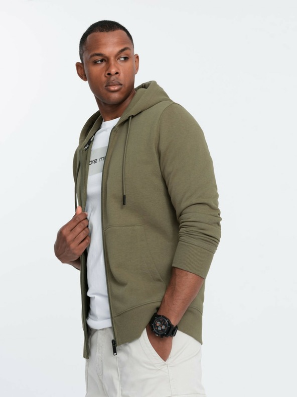 Ombre Clothing Hanorac elastic din bumbac BASIC pentru bărbați Ombre Clothing