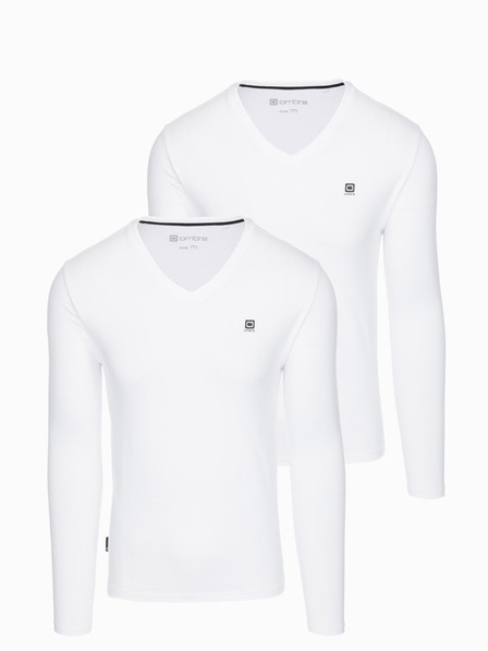Ombre Clothing Set de bărbați cu mânecă lungă V-NECK - mix 2-pack V2 Z87 Ombre Clothing